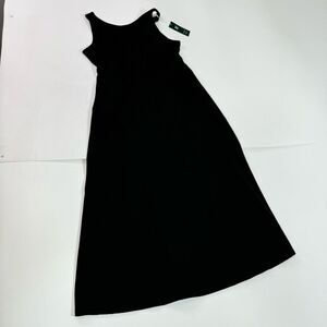 Halara Dress Womens XL Black Solid Sleeveless Scoop-Neck Midi Open Back New